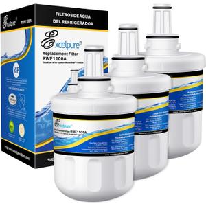 EXCELPURE DA29-00003G Replacement for Samsung HAFCU1,RSG257AARS,DA29-00003F, RF267AERS, HDX FMS-1, RF26XAERS, RF267ABRS, RFG237AARS, RFG238AARS, HAFIN2/EXP, RF263AEBP, Refrigerator Water Filter, 3PACK