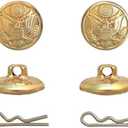 Army Uniform Pocket Button - 25 Ligne with Cotter Pin Bronze 8pcs