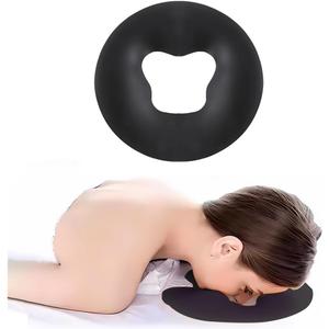 OULIGET Silicone Face Massage Pillow,SPA Beauty Face Relax Headrest,Salon Skin Care Soft Overlay Travel Head Support,Black