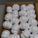 DOITOOL 20Pcs White Foam Pumpkins for DIY Crafs Decorating Painting Carving Artificial Fake Pumpkins Halloween Autumn Fall Harvest Thanksgiving Ornament 8. 5cm
