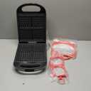 Baker's Friend Multi Shapes Waffle Iron, A Combo of Mini Waffle Maker, American Classic Waffle Maker, Belgian Waffle Machine Thick & Chaffle Maker, Waflera Electrica, With 2 Silicone Molds, Graphite