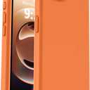 Vooii Compatible with iPhone 16e Case, Liquid Silicone Upgrade [Camera Protection] [Soft Anti-Scratch Microfiber Lining] Shockproof Phone Case for iPhone 16e 6.1 inch - Bright Orange