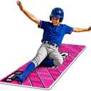 Baseball & Softball Sliding Mat Training Aid, Portable Baserunning Practice Mat with Instructional Guide, 87"
