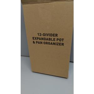 MUDEELA Expandable Pots and Pans Organizer Rack under Cabinet, Pots Lid Organizer Rack for Kitchen Cabinet Organizers and Storage with 12 Adjustable Dividers Cutting Board Holder & Anti-Scratch Strips