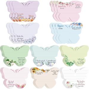 Thenshop 30 Pcs Church Christian Sticky Notes Bulk for Women Church Christian Gifts Religious Prayer Butterfly Notepads Bulk for Message Reminder Schedules Office Supplies Mother Gifts