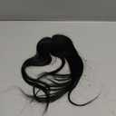 Human Hair Bangs 10" Clip In Fake Baby Hair & Wispy Side Bangs 8g Ultra-Light Invisible Lace Edge Forehead Hairline Topper (Black, Lace 12x2 cm)