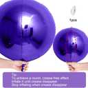 12Pcs Dark Purple Round Foil Balloons, 22" 15" 10" 4D Helium Ball Balloon, Metallic Purple Foil Balloon for Galaxy Birthday Graduation Wedding Anniversary New Year Eve Disco Prom Party Decorations