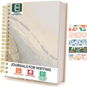 Large Journals for Writing 300 Page Spiral Bound Notebook with Hard Cover, Work Notebook for Women, Daily Writing, School, Office, Journaling, 10.25" X 7.25 Inches