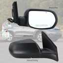 Right Passenger Side Door Mirror Compatible With 2012 2013 2014 2015 2016 Honda CRV CR-V With Manual Folding Power Glass Heated Black Replace#76208-T0A-A21(5Pins)