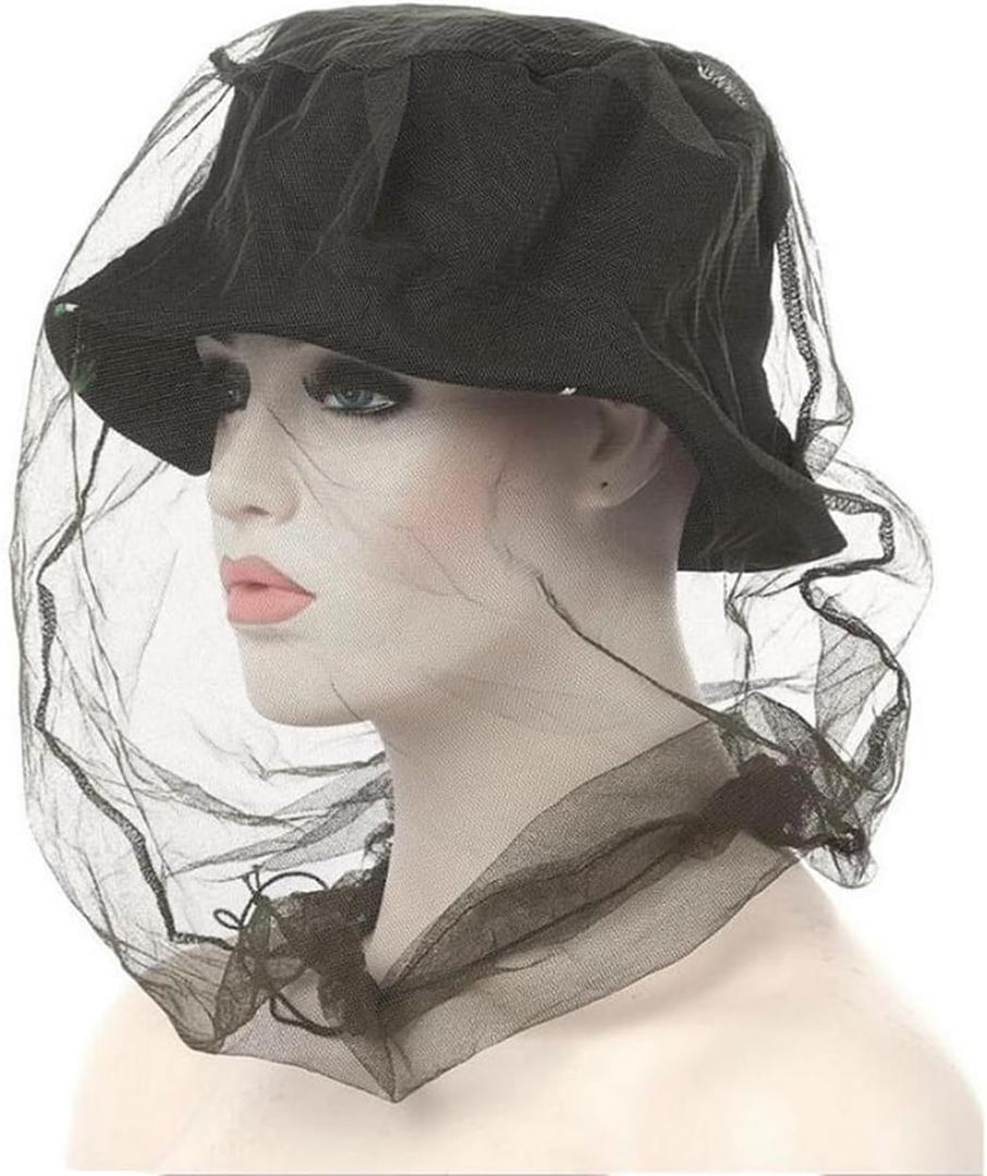 Mosquito Head Net - Fine Bug Net for Maximum Head Protection  Lightweight, Breathable Insect Shield for Camping, Hiking and Outdoor Adventures(Military Green)