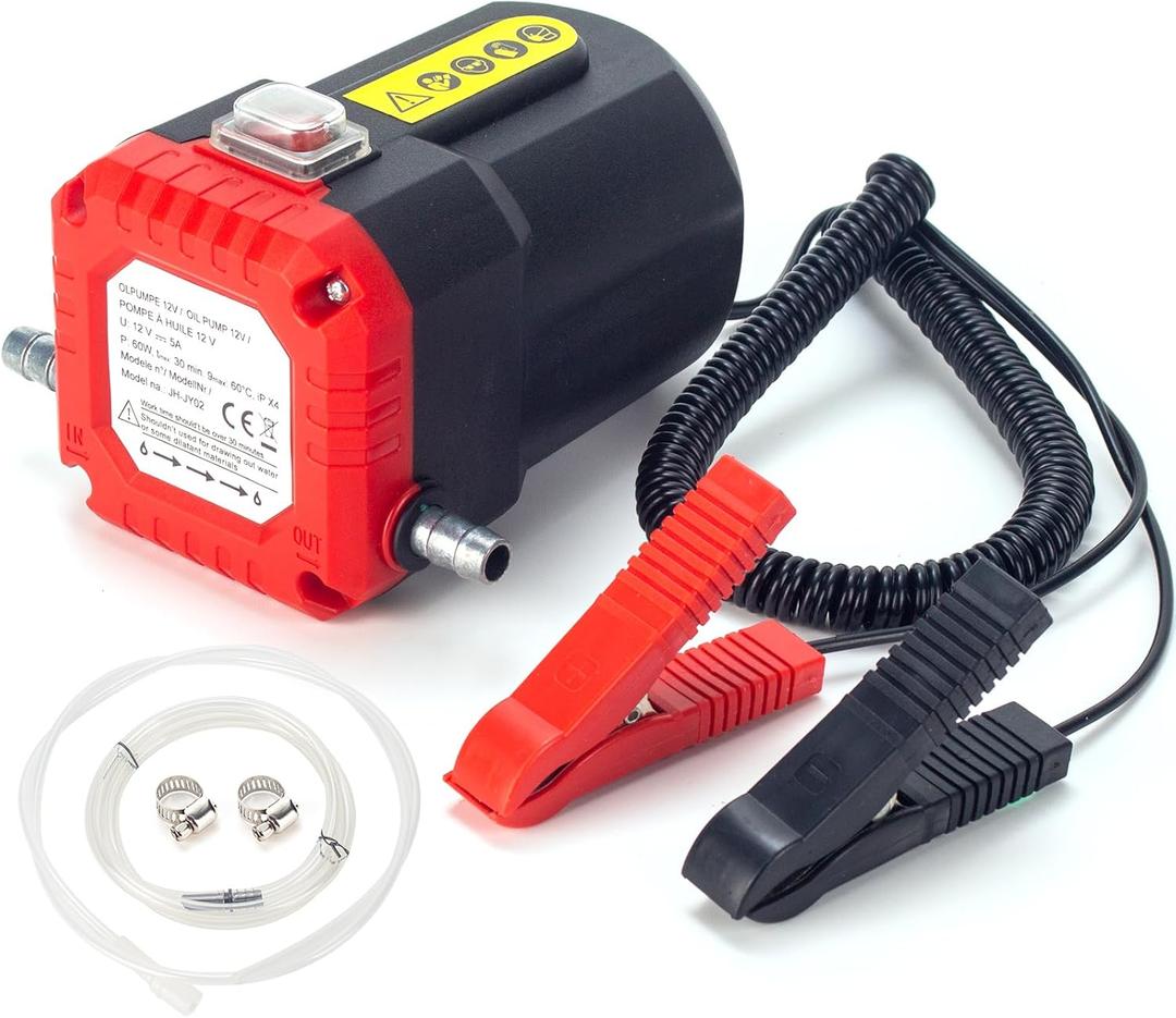 AIGMISON 12V 60W Oil Change Extractor,Oil Diesel Fluid Extractor Pump, Oil Suction Pump With Overload Protection,Car Engine Oil Pump with Hose