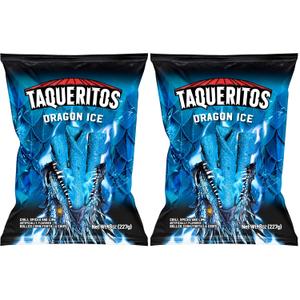 Taqueritos Dragon Ice, Spicy Rolled Corn Tortilla Chips, 8 oz (Pack of 2)