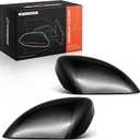 A-Premium Driver Side Rearview Mirror Cover Cap - Compatible with Nissan Altima 2013-2018 - Smooth Black, Without Turn Signal Hole, Right And Left Side