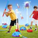 4-in-1 Water Sprinkler Baseball Toy, Water-Spraying Rocket, Water Baseball Game, Rocket Launch Game, Spinning Water Sprayer Outdoor Summer Toys for Boys Girls Outside Water Game Toys for Kids 3-12