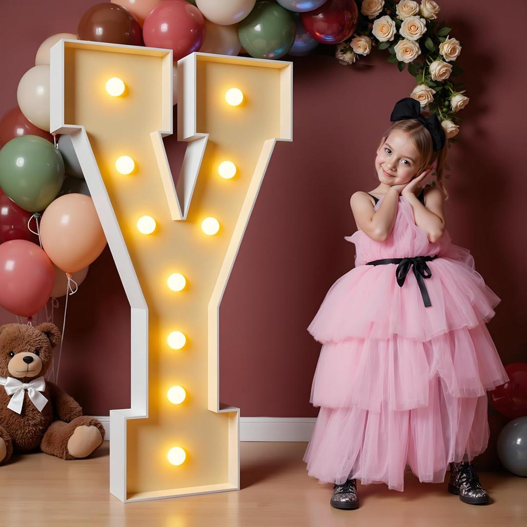 imprsv 4FT Marquee Letters Large Light Up Letters for Birthday Party Decor Wedding Decorations, Marquee Y for Party Decoration Large Signs Arch Kit Decorations