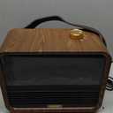 Shinic Portable Small Electric Fireplace Heater, 1500W/ 750W Space Heater Fireplace Indoor with 3D Flame, Overheat Protection, Tip-Over Safety Switch, Ideal for Living Room Bedroom Office RV, Walnut