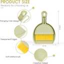 3 x Shaloxar Small Broom and Dustpan Set,mini Compact Portable, for Home, Sofas, Kitchen countertops, Storage Shelves, Office desks, bathrooms, and pet Areas (Green)