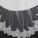 EllieHouse Chapel Length 2 Tier Sequin Lace Wedding Bridal Veil For Bride E74 (White)