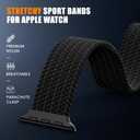 Braided Stretchy Band for Apple Watch Ultra 3/2/1 Bands 49mm 46mm 45mm 44mm 42mm 41mm 40mm 38mm Men Women, Adjustable Parachute Buckle Nylon Fabric Wristband for iWatch Series 11 10 SE 9 8 7 6 5 4 3