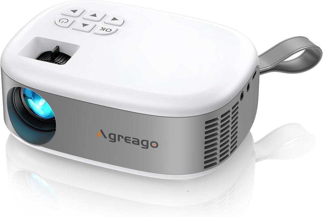 15000 Lumens Outdoor Movie Projector - Native 1080P HD Portable Projector with WiFi 6/Bluetooth 5.2, Compatible with iPhone, Android, Fire Stick, PS5, Xbox(USB-C Cable) 15 Keystone (White Gray)