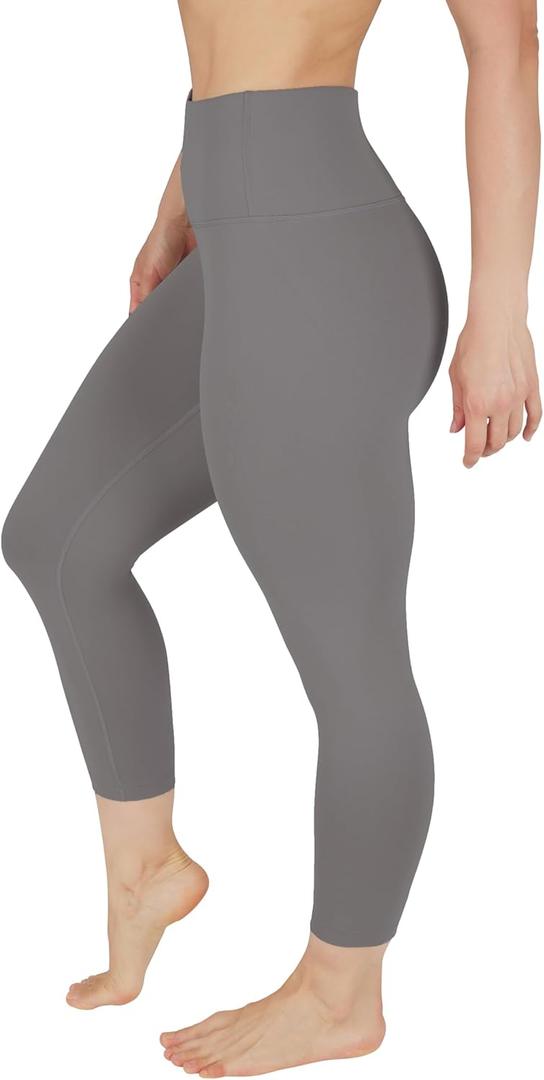 90 Degree By Reflex Womens High Waisted Leggings Capri Workout Yoga Pants (Large, Night Owl)