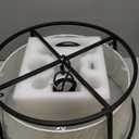 Shrine Lighting Drum Chandeliers, Modern Style, Perfect Pendant Light Fixture for Dining Room, Living Room, D20'' x H9'', Adjustable Chains 59'', E12*4 Sockets, White Lampshade & Black Finish Frame