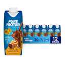Pure Protein Complete Protein Shake, Chocolate Peanut Butter, 30g High Protein Drink, Less than 1g Sugar, 3g Fiber, Ready to Drink, Non GMO, On-the-Go Shakes, 11oz Bottles, 12 Pack (EXP 12/22/26)