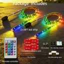 Battery Powered Boat Lights, 2 Pcs 6FT IP68 Submersible RGB Marine LED Strip Lights with Remote, Interior Courtesy Deck Lighting for Kayak SUP Canoe Pontoon, Jon Boat, Bass Boat, Fishing Safety