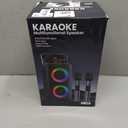 Karaoke Machine, Portable Bluetooth Speaker, PA Speaker with 2 Wireless Karaoke Microphones, Karaoke Machine for Adults Kids with Upgraded Subwoofer, Support TWS/TF/USB/AUX for Home Party Outdoor (Black)