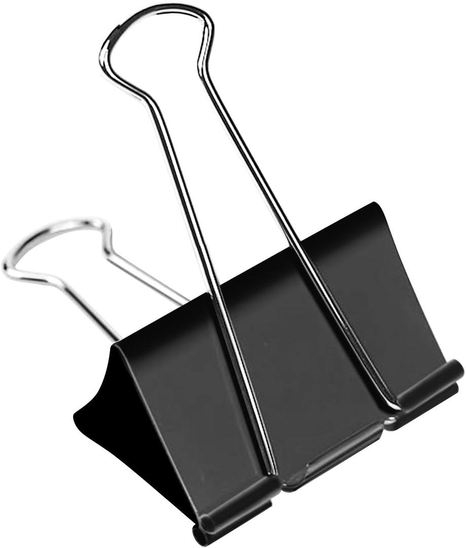 Jumbo Binder Clips 3 inch, Binder Clips Extra Large Heavy Duty 6 Pcs for Office Supplies, Black