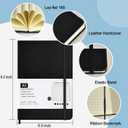 6 Pack Journal Notebooks College Ruled Notebook Classic Leather Hardcover Lined Journals for Writing Office School Home Business, 8.3 x 5.5, 100GSM Thick Paper, 160 Pages (Black, A5)