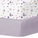 Little Grape Land Crib Sheets for Boys and Girls, 2pk Baby Crib Fitted Sheet for Standard Size Crib and Toddler Mattress, Super Soft Baby Sheet