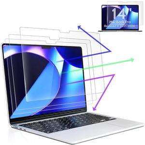 Peslv 2-Pack Anti Blue Light Screen Protector for MacBook Pro 14 Inch(2021-2024, M1, M2, M3, M4), 14.2" Mac Laptop Glare Filter Uv Blocker Shield Cover Eye Protection Film