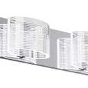 URSOLA 4 Light Bathroom Vanity Light 33.5 inch, LED Chrome Finish Dimmable Bathroom Light Fixtures,Transparent Acrylic Lampshade 6000K Cold White Light(4 Lights)