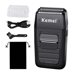 kemei Men's Reciprocating Cordless Razor Razor Electric Rechargeable Razor Precision Beard Sideburn Trimmer Razors Twin Blade Multifunction Grooming Razor