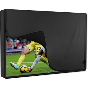 iBirdie Outdoor TV Cover 44 to 46 inch Waterproof, Cover Size 42.5''W x 26''H, Weatherproof, with Zipper for Outside Flat Screen 44 to 46 inch TV, Black, 600D Thick Fabric Protector