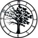 20inch/50cm Large Tree of Life Wall Clock for Bedroom,Living Room,Battery Operated Metal Big Decorative Silent Non Ticking Wall Clocks for Farmhouse,Room Wall Decor (Tree of Life, 20 inches)