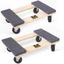 MaxWorks 50856 1320 lbs. Capacity 18 in. x 12 in. Hardwood Furniture Moving Dolly, KD Version Two Pack