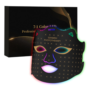 Red Light Mask for Face, 7-1 Colors Facial Care Mask, 850nm Infrared & Red Light Masks, Ergonomic Design for Home & Travel, Black