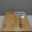 TUTOTAK C Shaped End Table with Charging Station, Side Table for Sofa, Couch Table with Storage Bag, TV Tray with 2 USB Ports and Outlets for Living Room, Bedroom, Brown TB01BB024