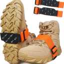 Ice Cleats Mid-Sole Snow Traction Cleats for Walking on Snow and Ice Anti-Slip Crampon with Adjustable Straps 7 Tungsten Studs for Secure Grip Anti Slip Crampons for Walking Jogging Hiking (2 pairs)