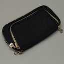 OCHEAL Small Makeup Bag with Zipper Pouch,Portable Cute Travel Makeup Bag Pouch for Women Girls Makeup Brush Organizer Cosmetics Bags with Compartment-Nylon Black