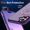 Hocase for iPhone 16 Case 6.1", with Magnetic Ring Stand [Compatible with MagSafe] [Military Grade Protection] Slim Shockproof Translucent Protective Phone Case - Purple