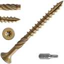 #10 * 2-1/2" Deck Screws, (161pcs) 2 lbs.Exterior Wood Screws, Rust Resistant epoxy Coated, Bronze, T25 Star Bit (Yellow)