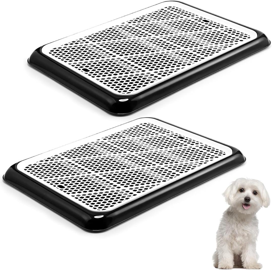 Mifoci 2 Pcs Dog Pee Pad Holder Potty Tray Portable Dog Litter Box Toilet Training for Indoor Outdoor Small Medium Large Pet Puppy(19.7 x 14.2 Inch)