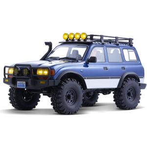 FMS 1/10 LC80 Brushless RC Crawler Pro V2, FCX10 Toyota RC Rock Crawler with Lighting and Two-Speed, Hobby Grade Offroad RC Car for Adults, RS (Blue), 22.5 x 9.88 x 11.3 inches