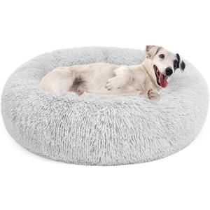 MIXJOY Orthopedic Dog Bed Comfortable Donut Cuddler Round Pet Beds Ultra Soft Washable Dog and Cat Cushion Bed (30'', Grey)