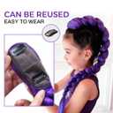 26 inch Long Purple Braid Ponytail Pre Stretched Purple Hair Extensions for Braids Easy Clip in Ponytail for Cosplay Halloween Costume