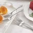 KEAWELL Luxury 5.9" Appetizer Forks, 18/10 Stainless Steel, Set of 4, Gorgeous Cocktail Forks/Dessert Forks (Silver)