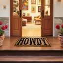 Western Farmhouse Howdy Doormat 17.7x29.5 Inch, Faux Coco Coir Doormat with Non-Slip PVC Backing, Modern Western Howdy Non-Slip Door Mat for Covered Outdoor Area Indoor Entryway Porch Home Decor